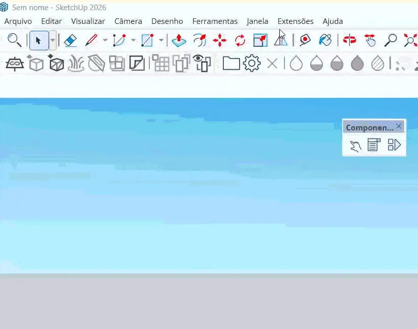 Menu Extensões do SketchUp com a opção Gerenciador de extensões destacada